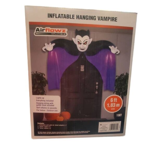 AirFlowz Halloween Entryway Inflatable 6' Hanging Vampire - Picture 1 of 1